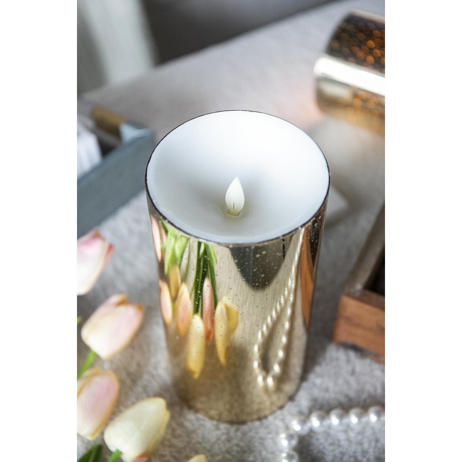 Speckled 8 X 4 inch LED Candle