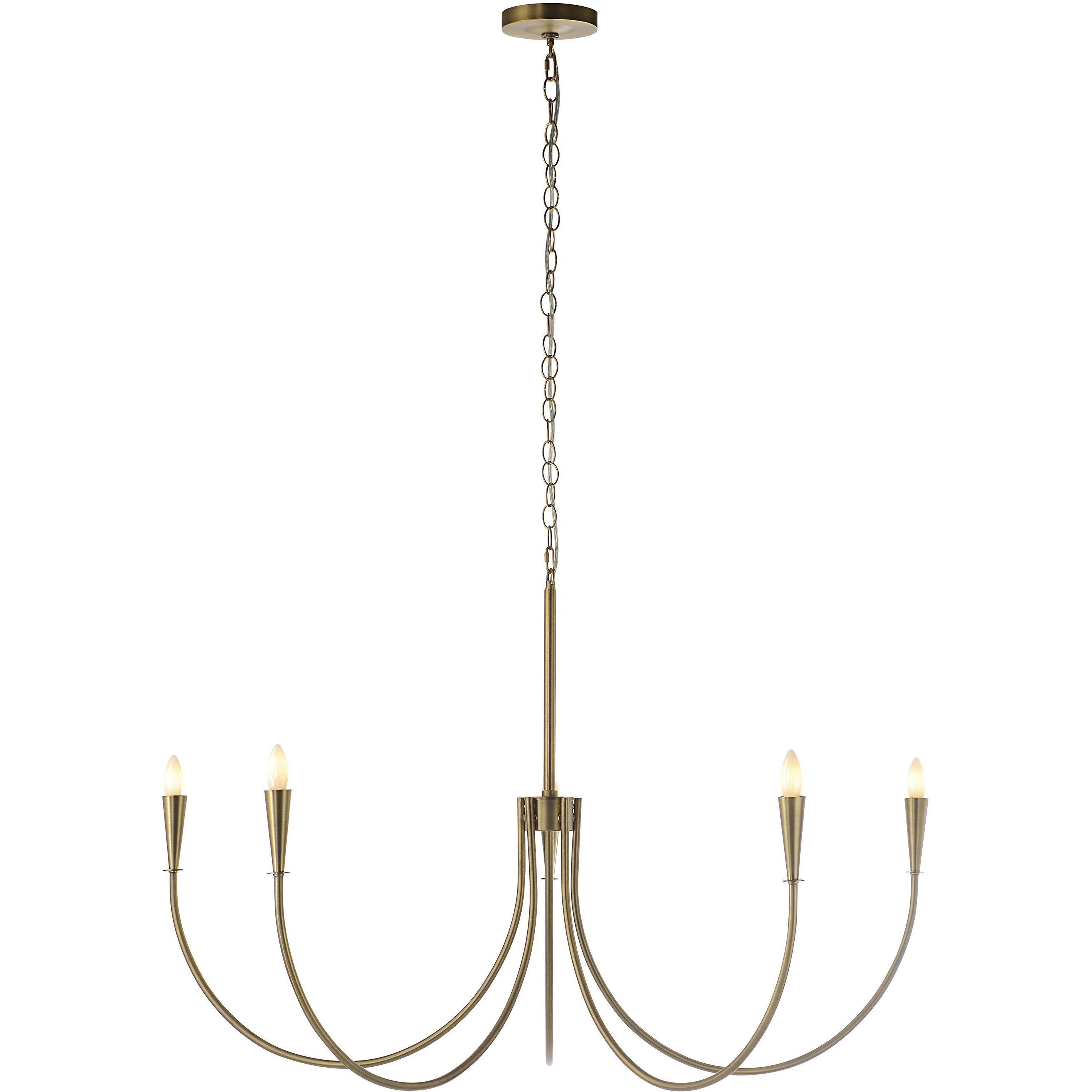 Luzon 5 Light 48 inch Plated Dark Antique Brushed Brass Chandelier Ceiling Light