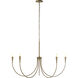 Luzon 5 Light 48 inch Plated Dark Antique Brushed Brass Chandelier Ceiling Light