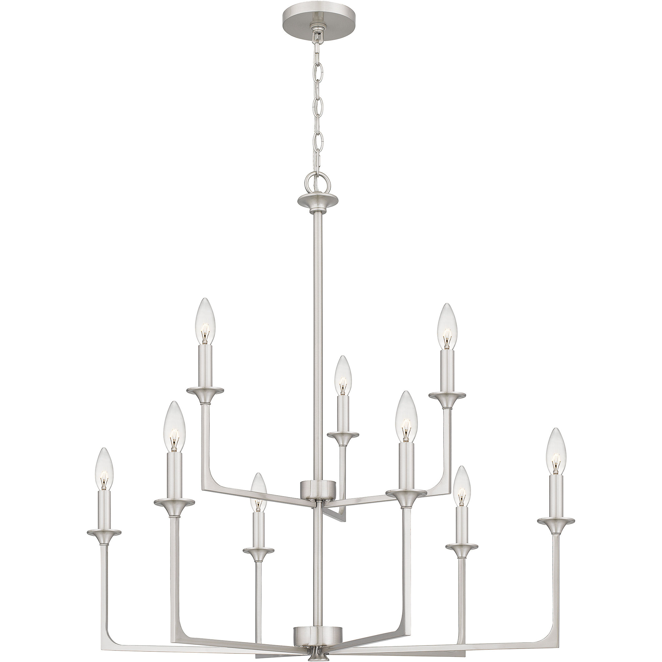 Prescott 9 Light 32 inch Brushed Nickel Chandelier Ceiling Light