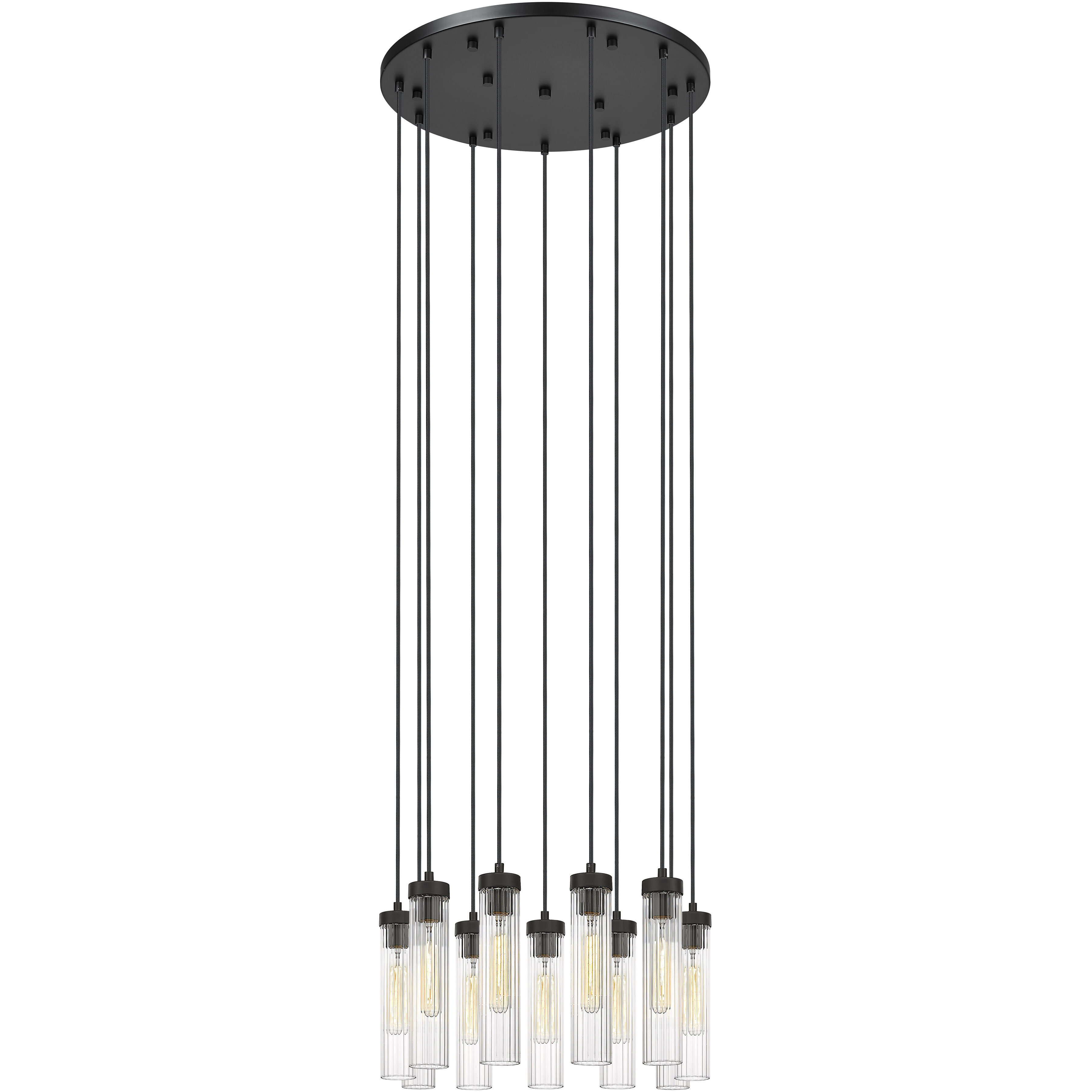 Beau 11 Light 24 inch Matte Black Chandelier Ceiling Light