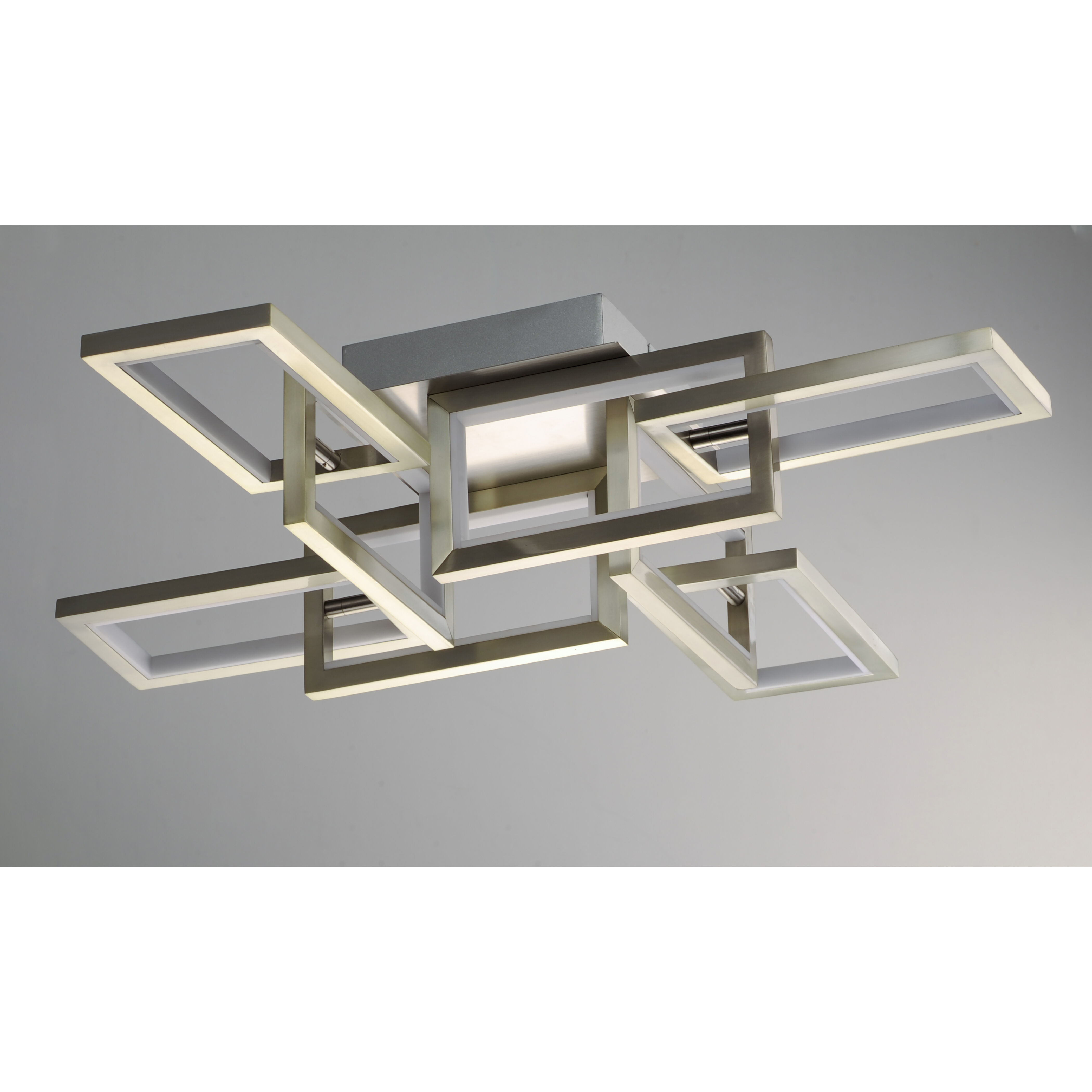 Link LED 29.25 inch Satin Nickel Flush Mount Chandelier Ceiling Light