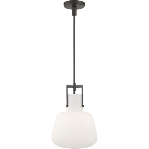 Izel 1 Light 12 inch Oil Rubbed Bronze with Matte Opal Pendant Ceiling Light
