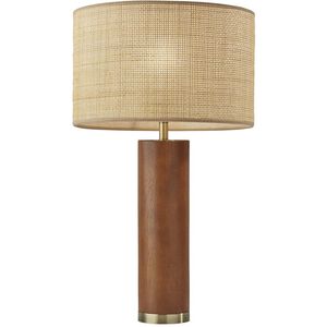 Napa 26 inch 150.00 watt Walnut Rubberwood with Antique Brass Accents Table Lamp Portable Light