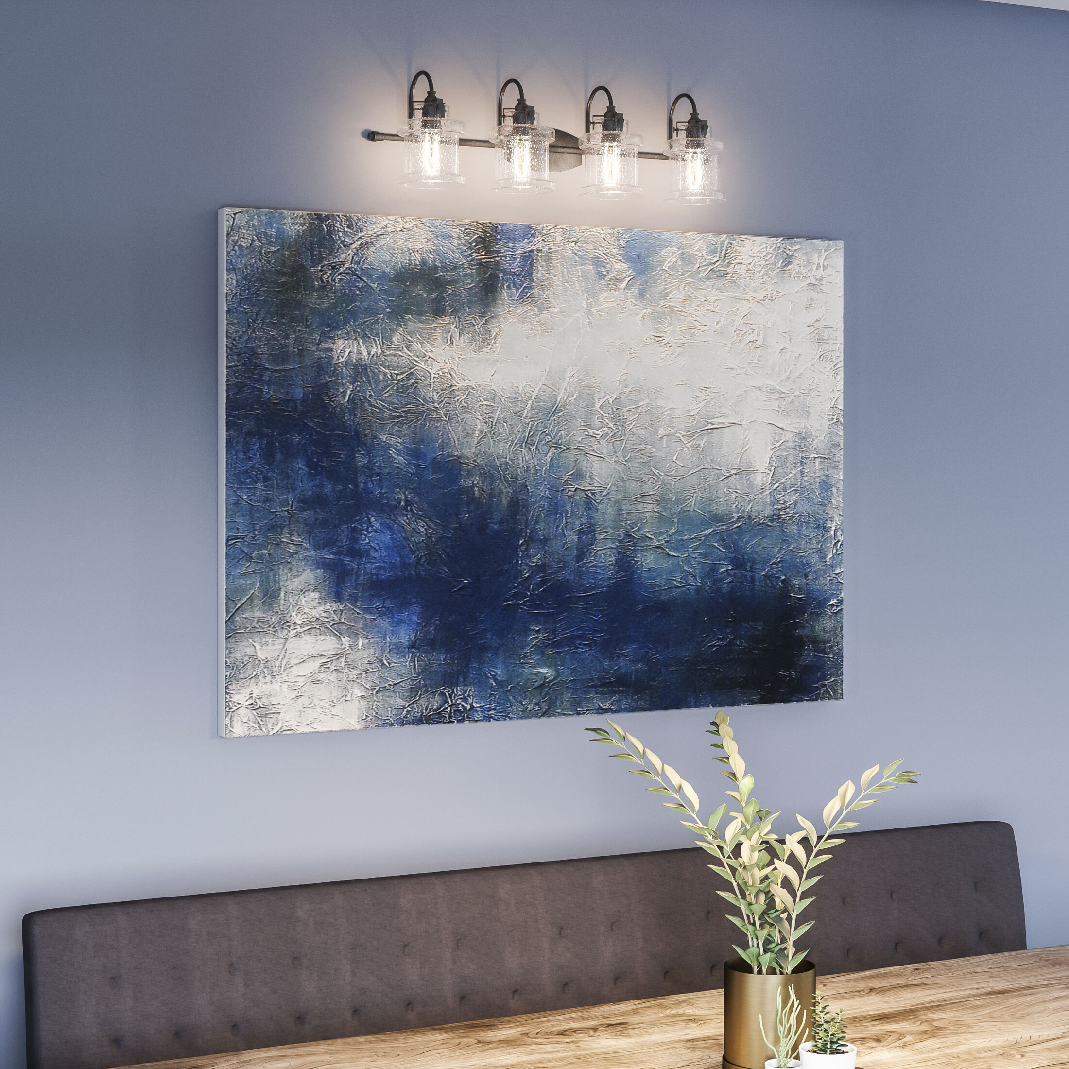 Danbury 4 Light 32 inch Earth Black Bath Light Wall Light