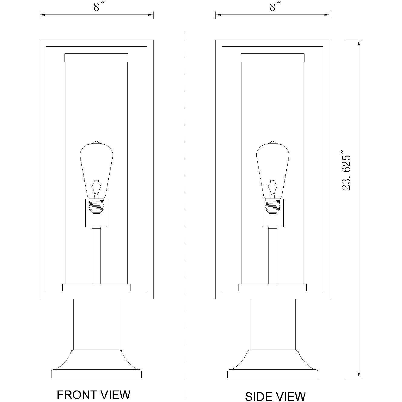 Dunbroch 1 Light 23.75 inch Deep Bronze and Outdoor Brass Outdoor Pier Mounted Fixture