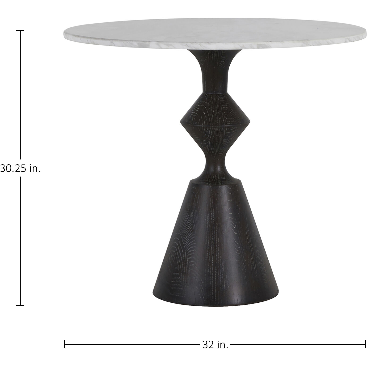 Benedict Volakas Marble and Cerused Black Bistro Table