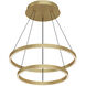 Cerchio LED 23.63 inch Brushed Gold Chandelier Ceiling Light