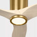 Seyra 44 inch Burnished Brass with Washed White Oak Blades Ceiling Fan