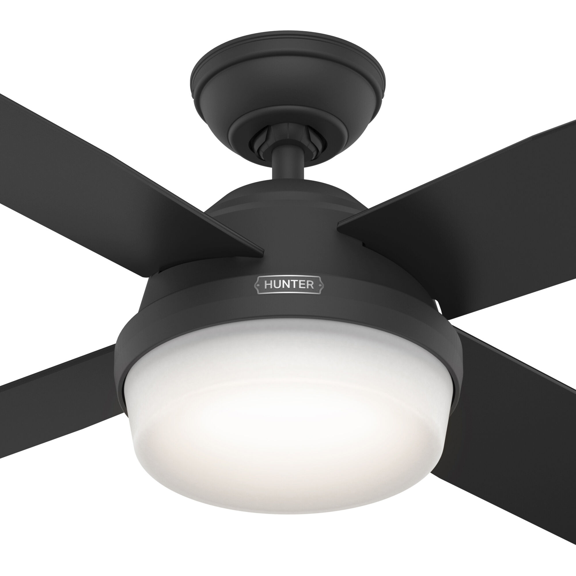 Dempsey 52 inch Matte Black with Matte Black/Dark Gray Oak Blades Ceiling Fan
