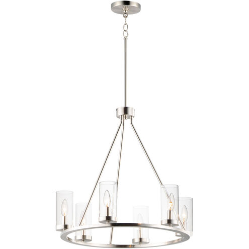 Sentinel 6 Light 24 inch Satin Nickel Single-Tier Chandelier Ceiling Light