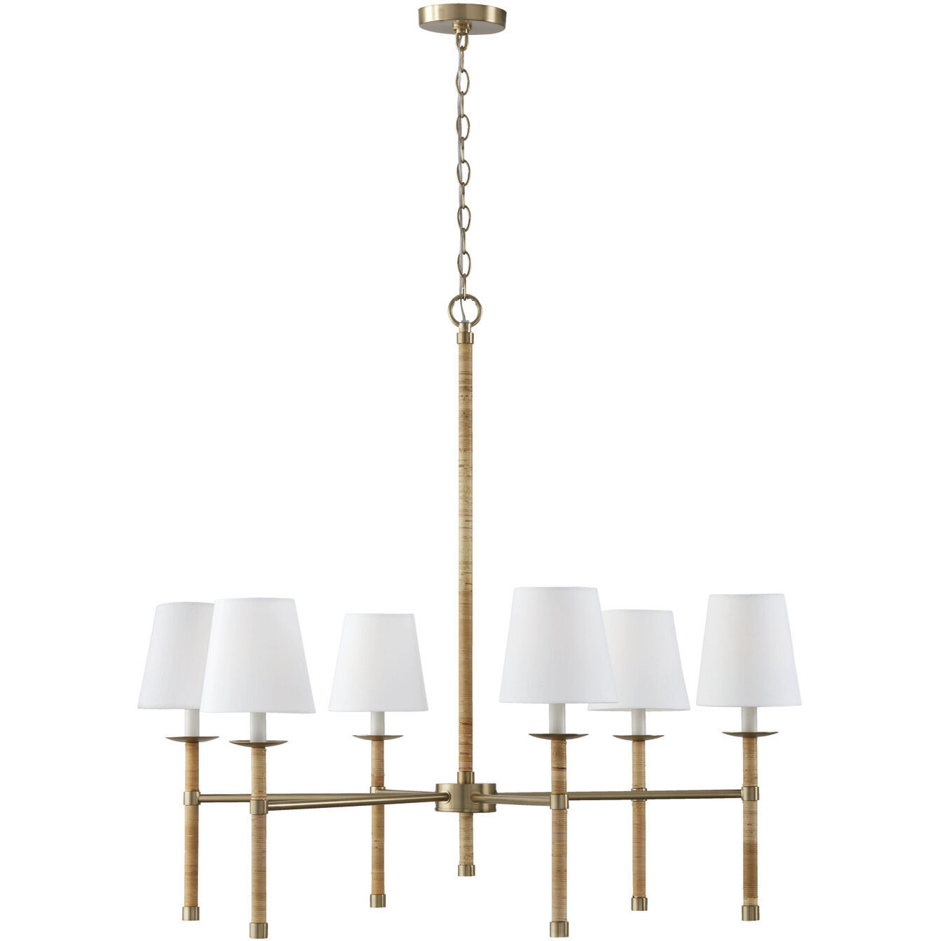 Tulum 6 Light 38 inch Matte Brass Chandelier Ceiling Light