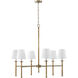 Tulum 6 Light 38 inch Matte Brass Chandelier Ceiling Light