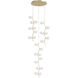 Hampton LED 26 inch Brushed Brass Multi Port Pendant Ceiling Light in White Glass