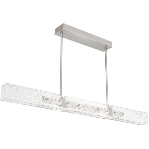 Glacier LED 50.9 inch Beige Silver Linear Pendant Ceiling Light in 3000K LED, Metallic Beige Silver, Dining
