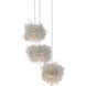 Birds Nest 3 Light 11.5 inch Silver Multi-Drop Pendant Ceiling Light