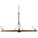 Hill Country 4 Light Matte Black and Natural Walnut Chandelier Ceiling Light