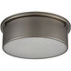 Simpson 3 Light 14 inch Black Nickel with White Flush Mount Ceiling Light