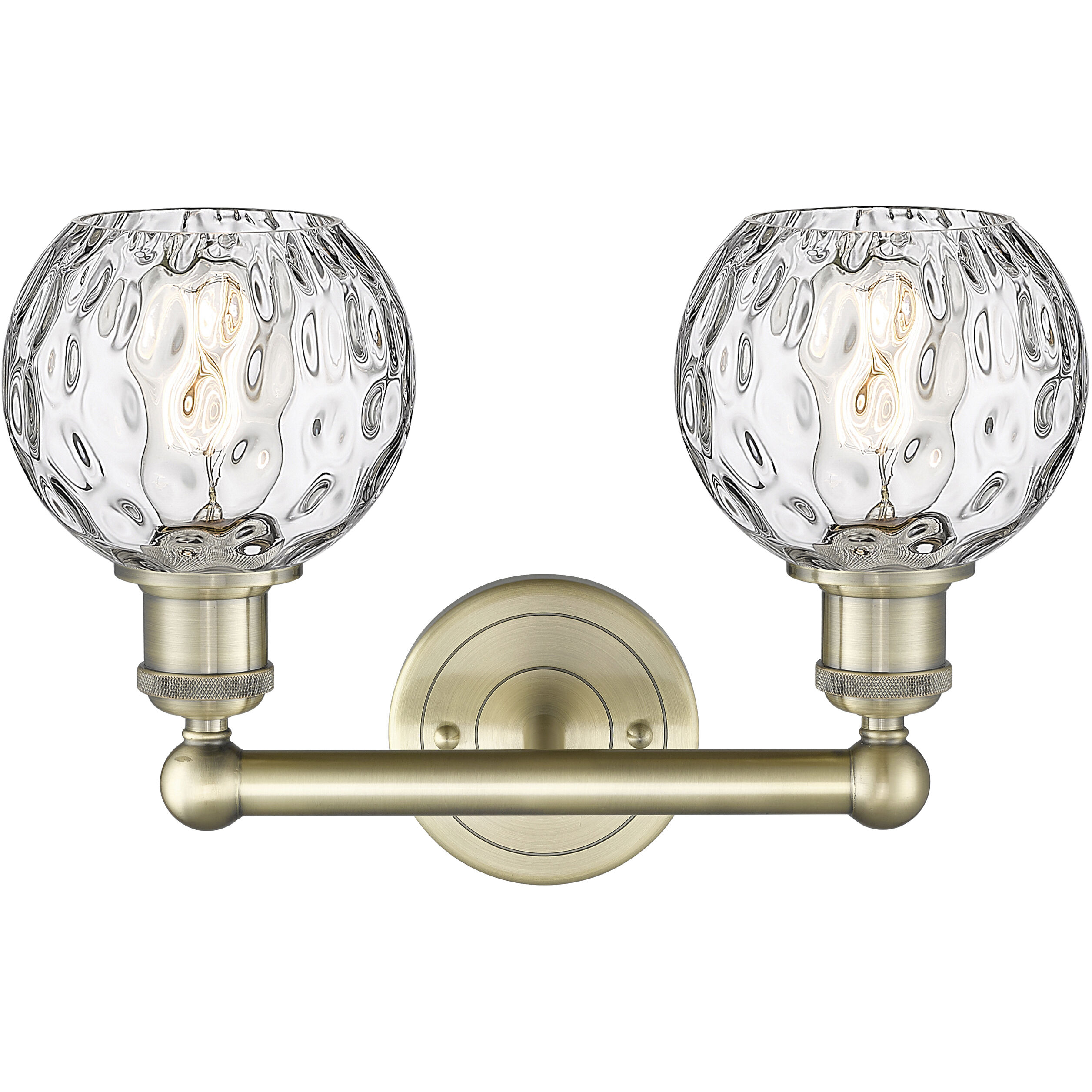 Athens Water Glass 2 Light 15 inch Antique Brass Bath Vanity Light Wall Light
