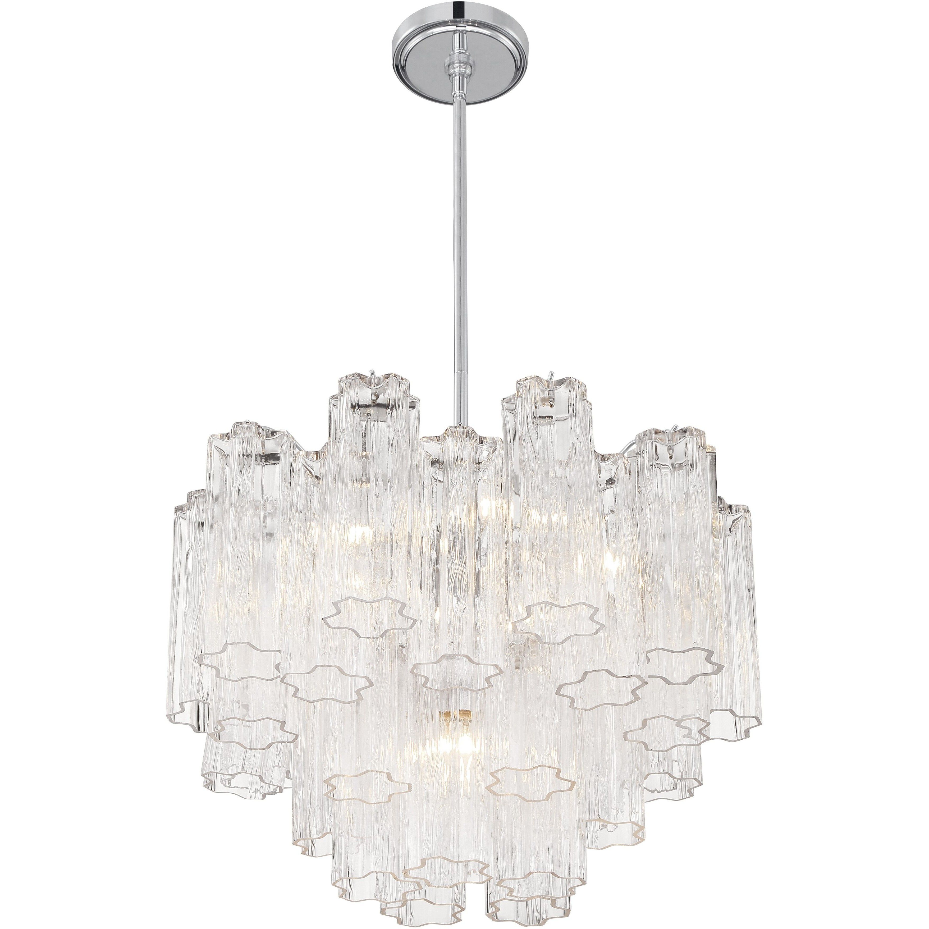Addis 6 Light 19.75 inch Polished Chrome Chandelier Ceiling Light in Tronchi Glass Clear