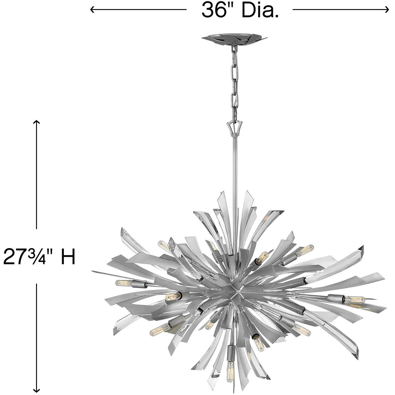 Vida LED 36 inch Glacial Chandelier Ceiling Light