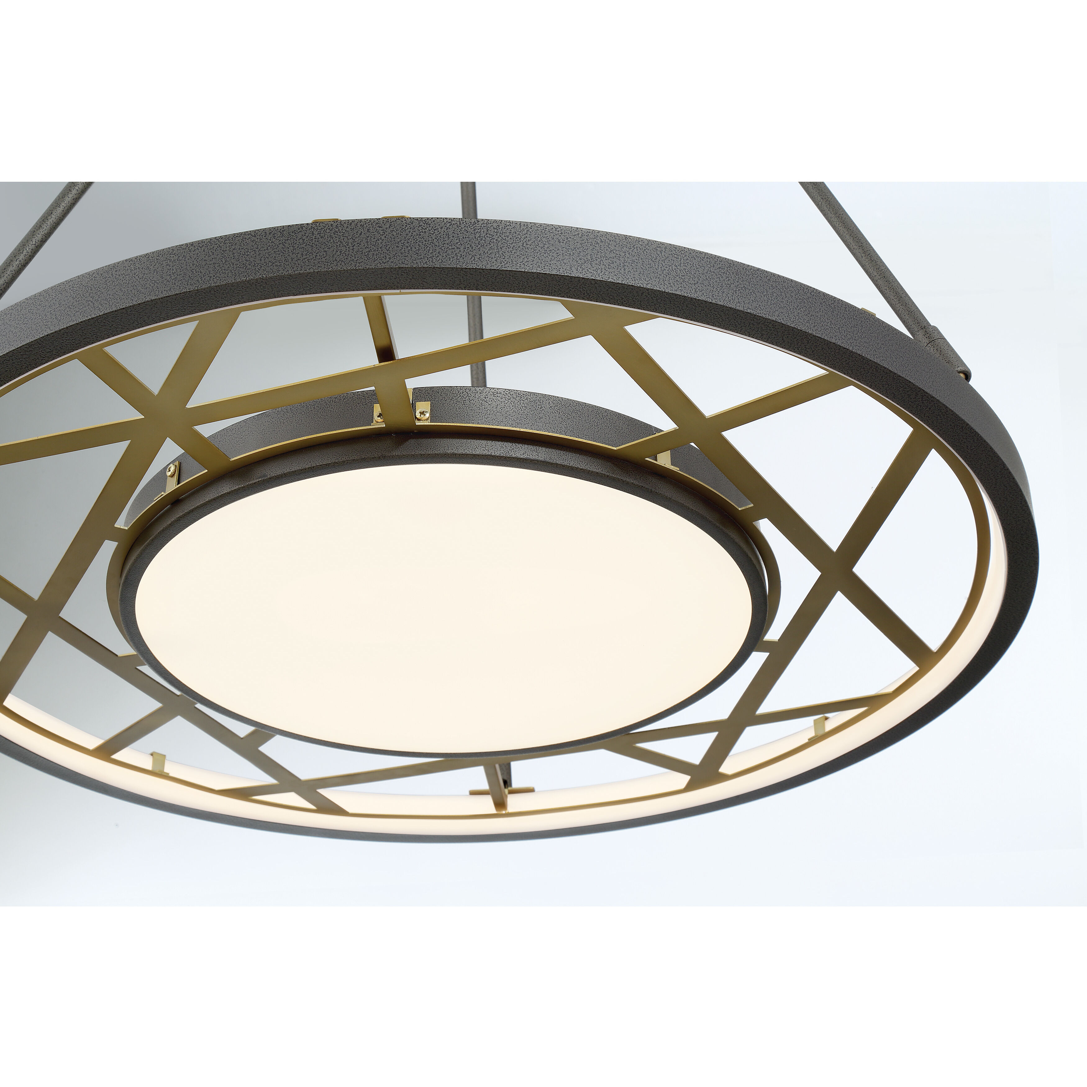 Tribeca LED 28 inch Smoked Iron And Soft Brass Pendant Ceiling Light