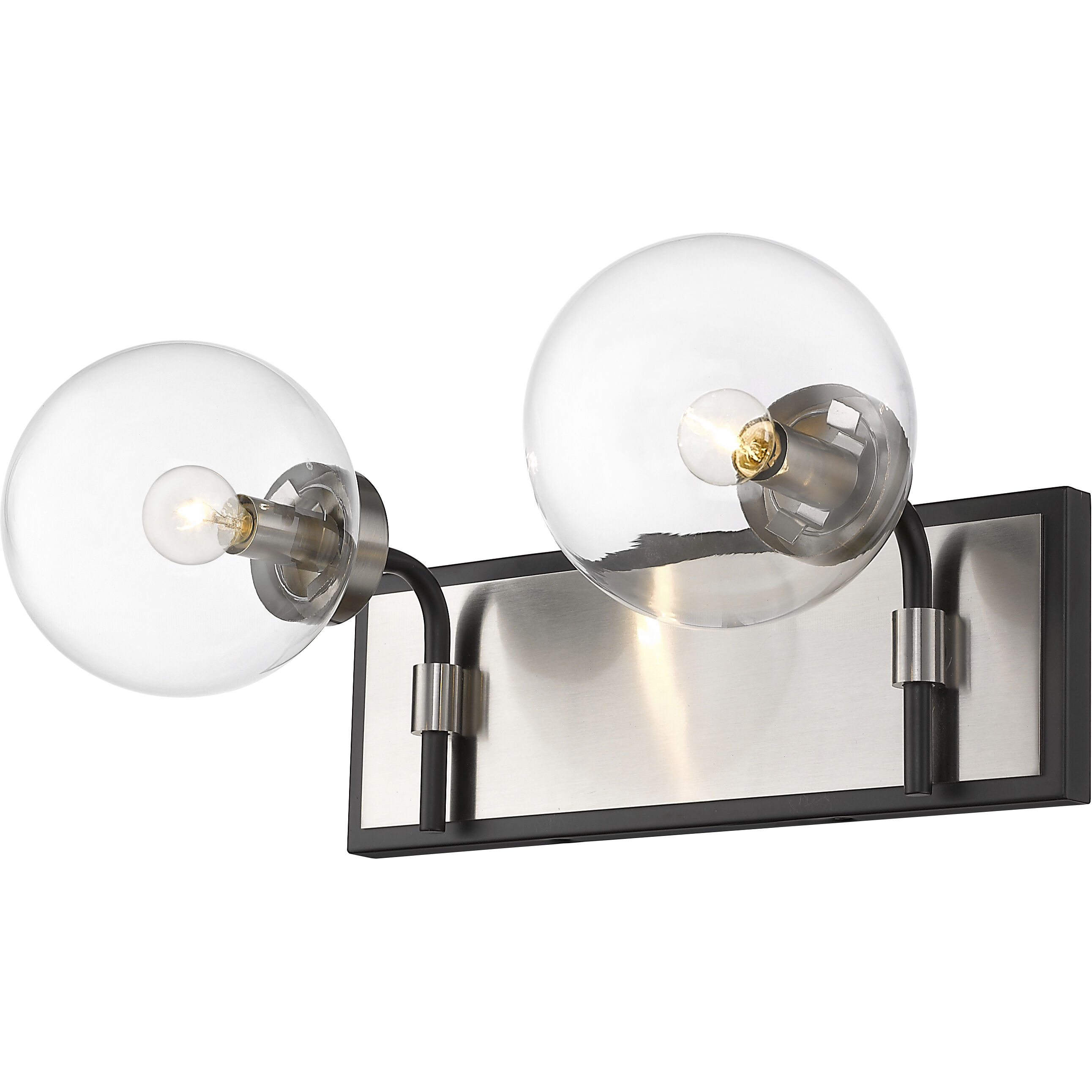 Parsons 2 Light 16 inch Matte Black and Brushed Nickel Vanity Wall Light