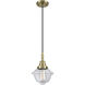 Oxford 1 Light 7.25 inch Antique Brass Mini Pendant Ceiling Light in Clear Glass