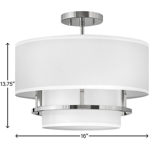 Graham 3 Light 16 inch Polished Nickel Indoor Semi-Flush Mount Ceiling Light