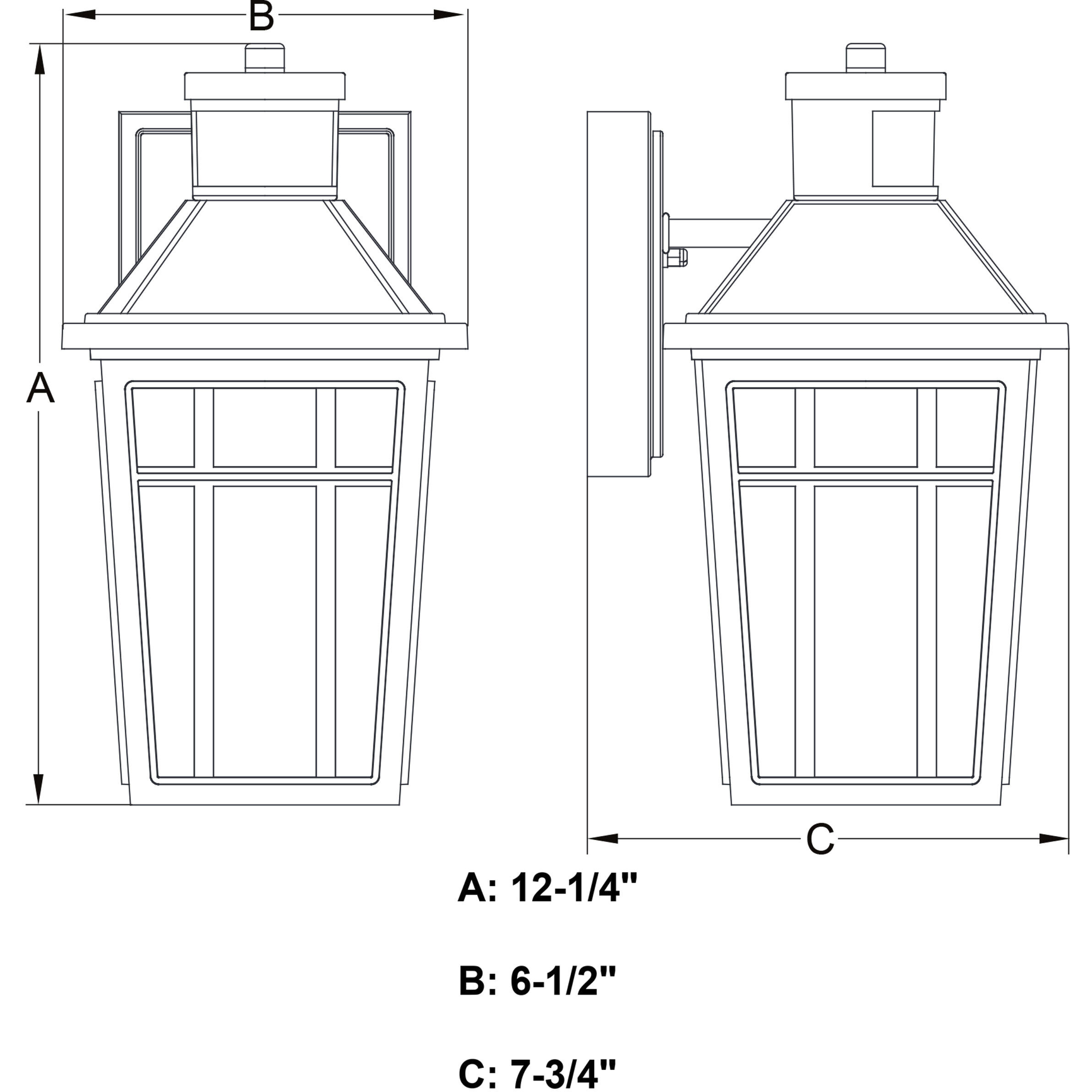 Garfield Park 1 Light 12.25 inch Textured Black Outdoor Wall Light