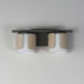 Draughtsman 2 Light 18 inch Natural Wood and Charcoal Bath Vanity Wall Light in Satin White