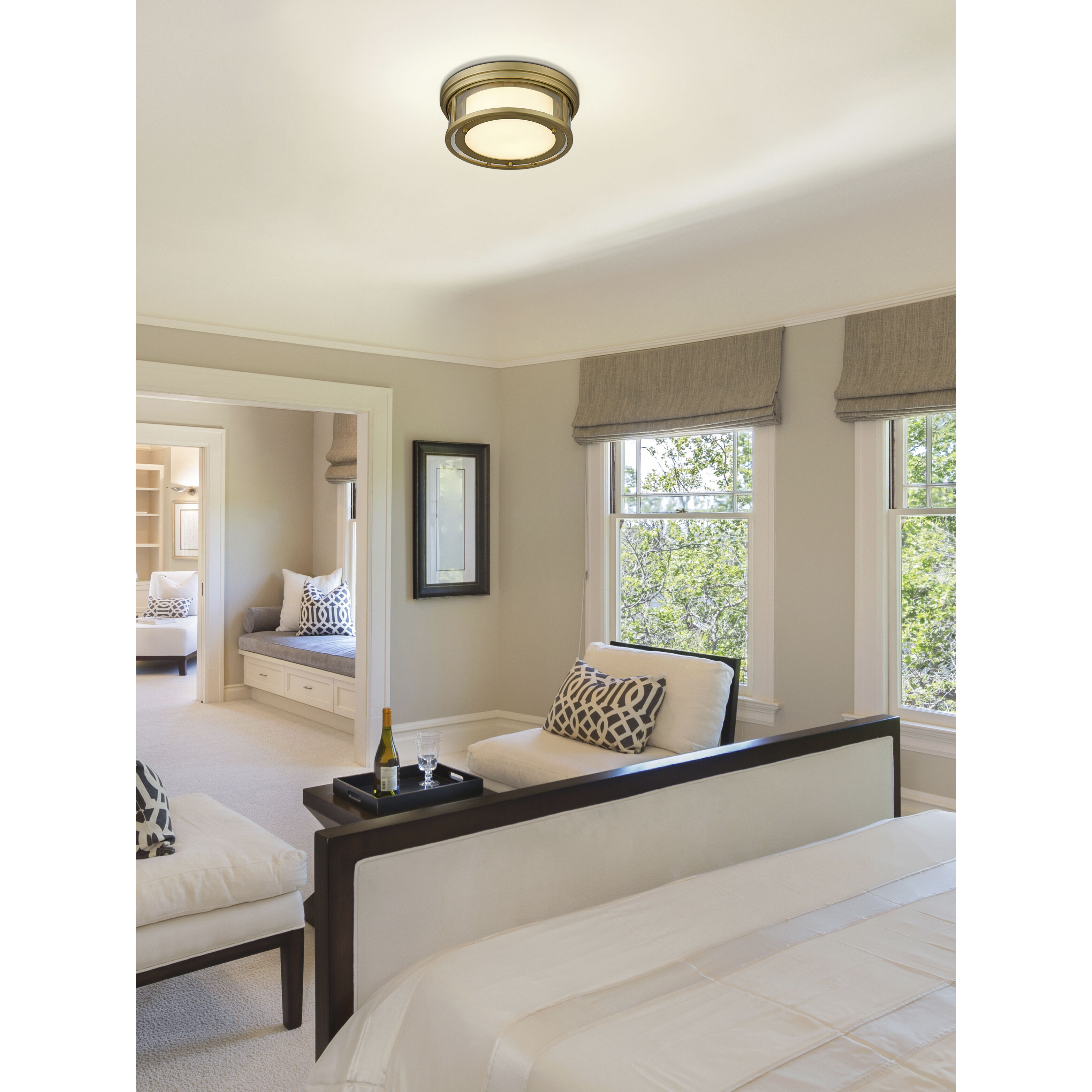 Willow 2 Light 12 inch Olde Brass Flush Mount Ceiling Light in Olde Bronze