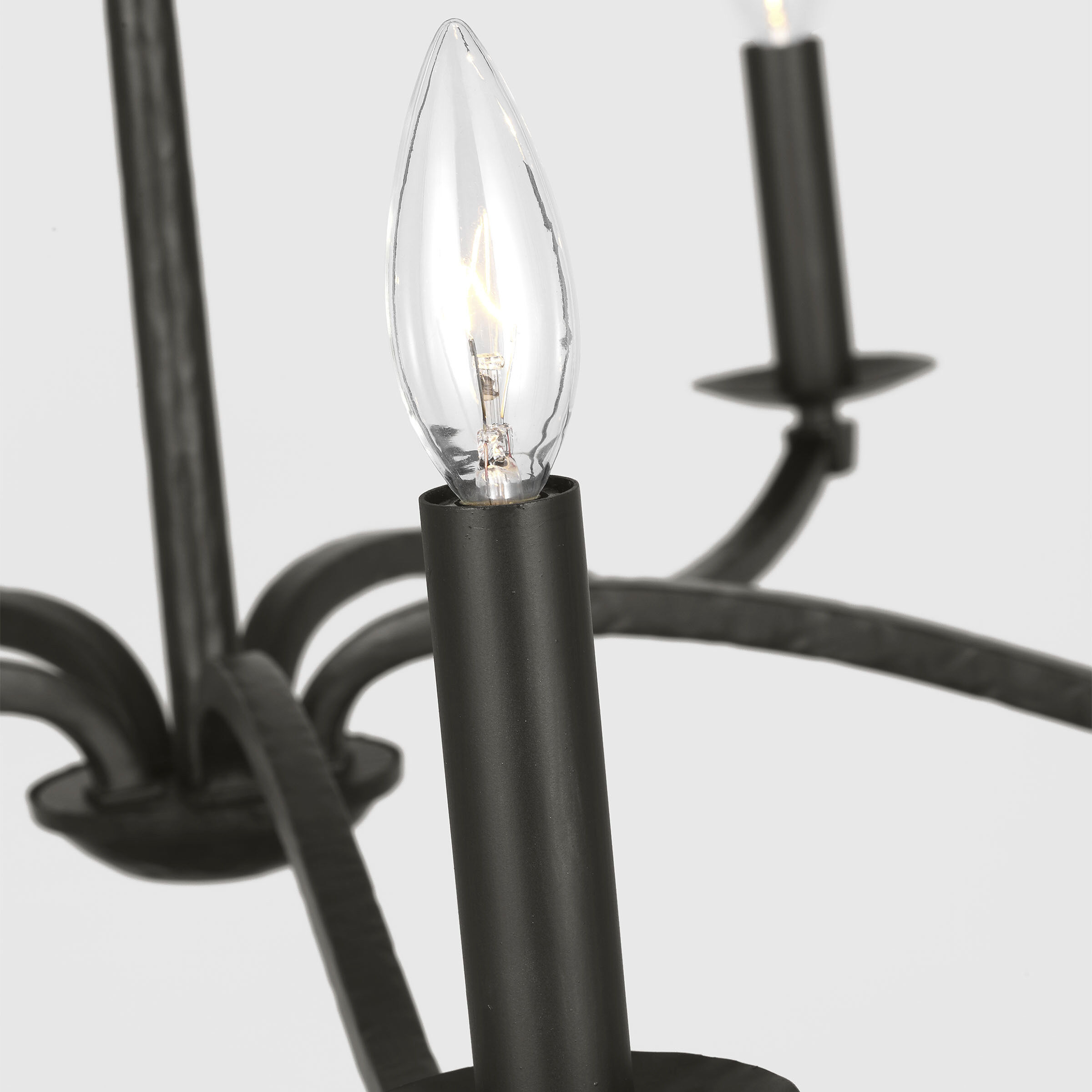 C&M by Chapman & Myers Wellen 5 Light 36 inch Aged Iron Chandelier Ceiling Light