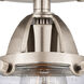 Nouveau 2 Bellmont LED 6 inch Brushed Satin Nickel Semi-Flush Mount Ceiling Light in Seedy Glass