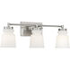 Contemporary 3 Light 24 inch Brushed Nickel Bathroom Vanity Light Wall Light