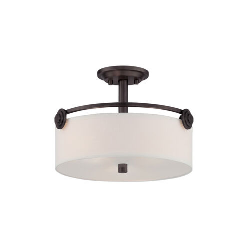 Gramercy Park 3 Light 16 inch Old English Bronze Semi-Flush Ceiling Light