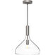 Alora Mood Belleview 1 Light 11.88 inch Brushed Nickel Pendant Ceiling Light in Clear