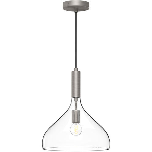 Alora Mood Belleview 1 Light 11.88 inch Brushed Nickel Pendant Ceiling Light in Clear
