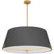 Preston 4 Light 33 inch Aged Brass with Black Pendant Ceiling Light