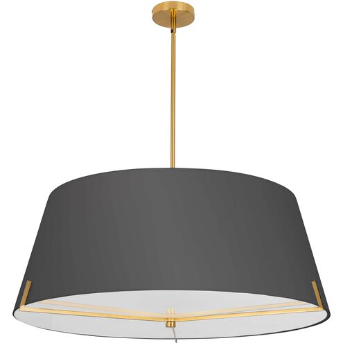Preston 4 Light 33 inch Aged Brass with Black Pendant Ceiling Light