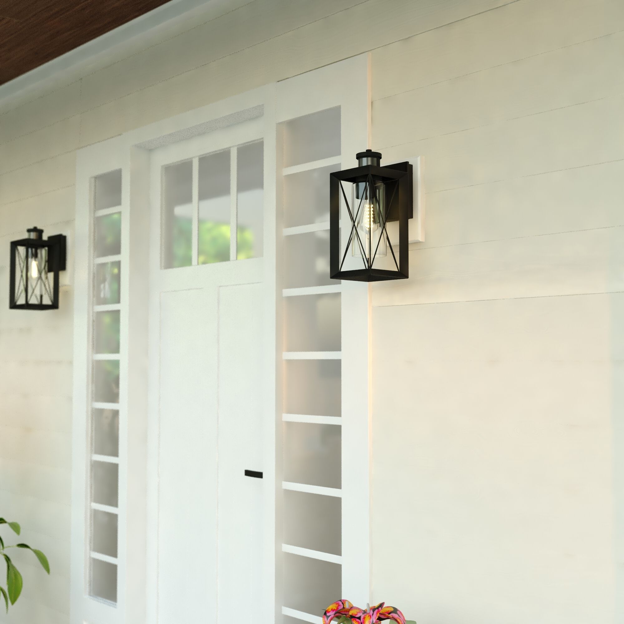 Milton 1 Light 14 inch Matte Black Outdoor Wall Light, Dualux