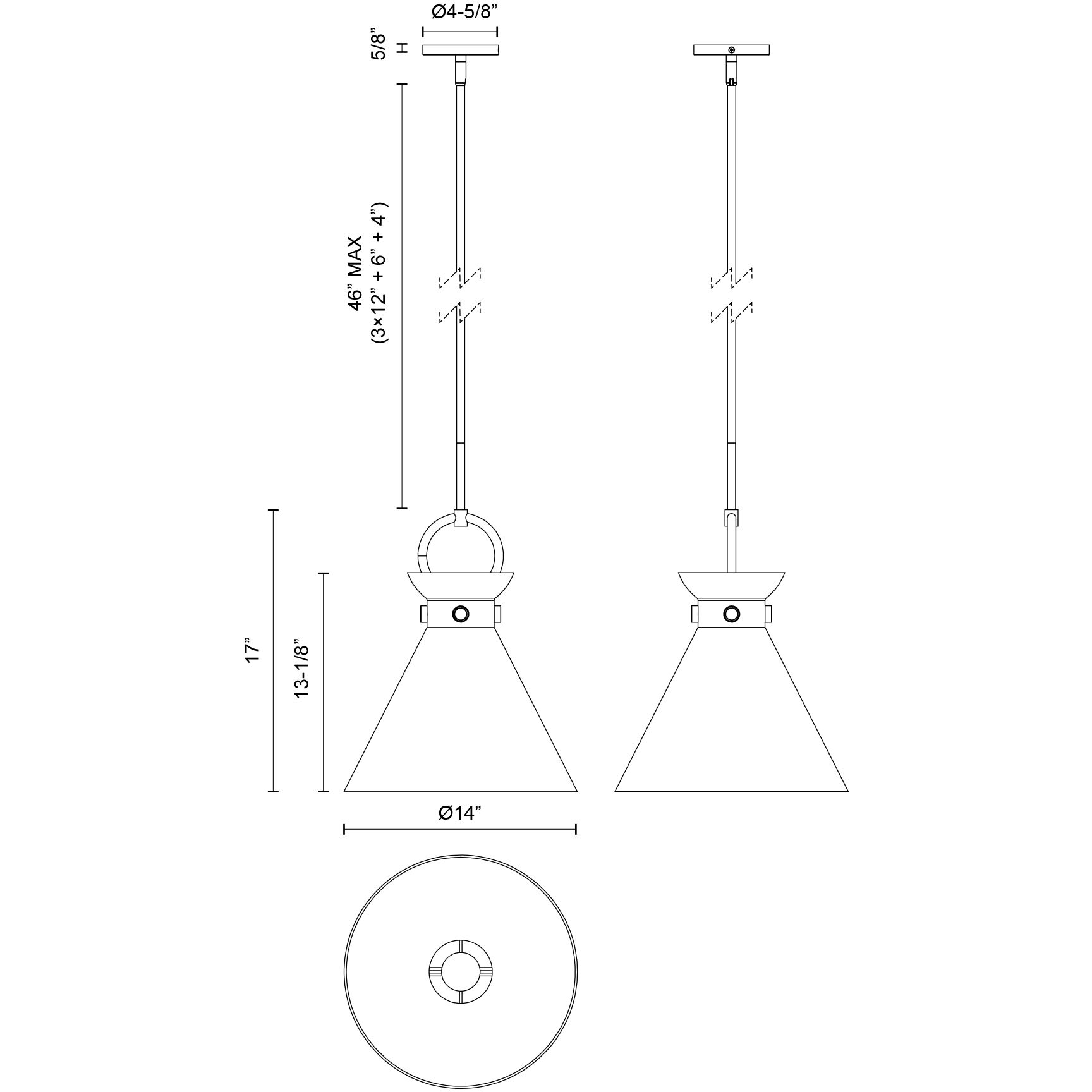 Alora Mood Emerson Pendant Ceiling Light in Matte Black, Smoked Glass