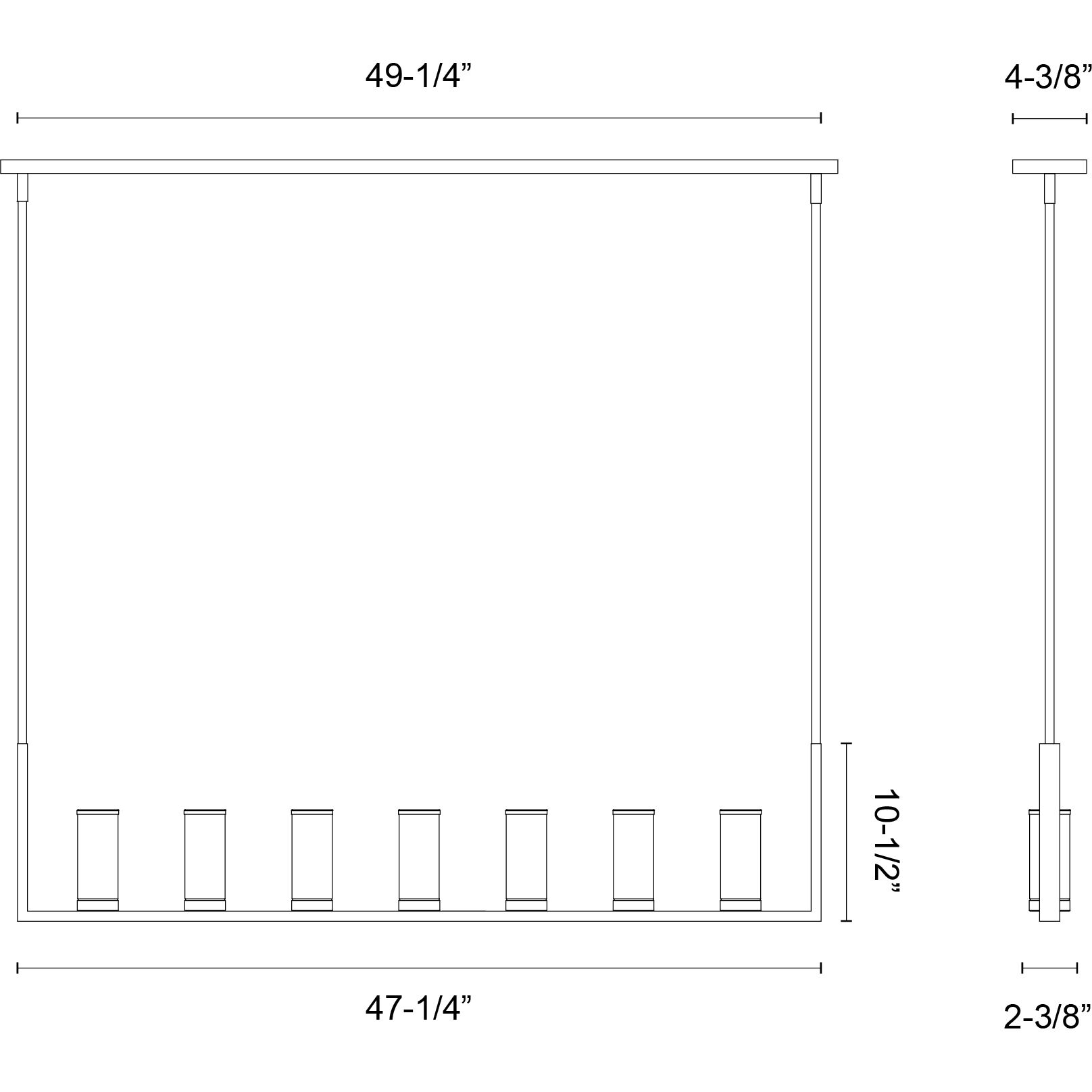 Revolve 7 Light 47.25 inch Urban Bronze Linear Pendant Ceiling Light