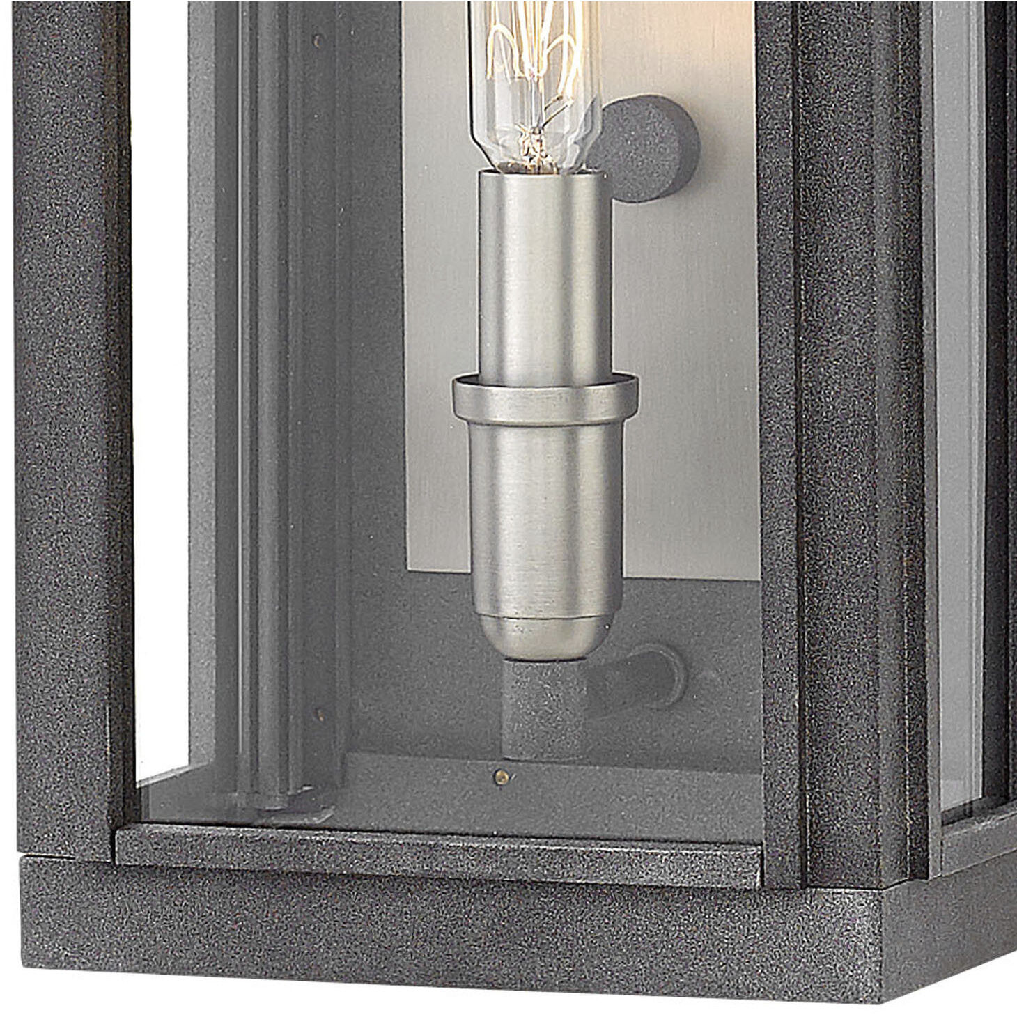 Sutcliffe LED 14 inch Aged Zinc with Antique Nickel Outdoor Wall Mount Lantern, Small