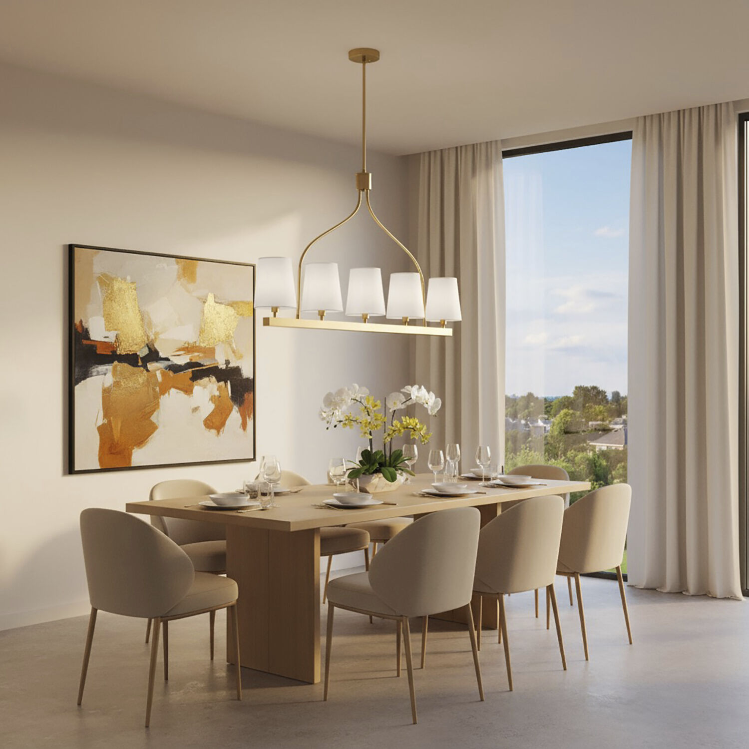 Rhythm Island Light Ceiling Light in Brushed Gold