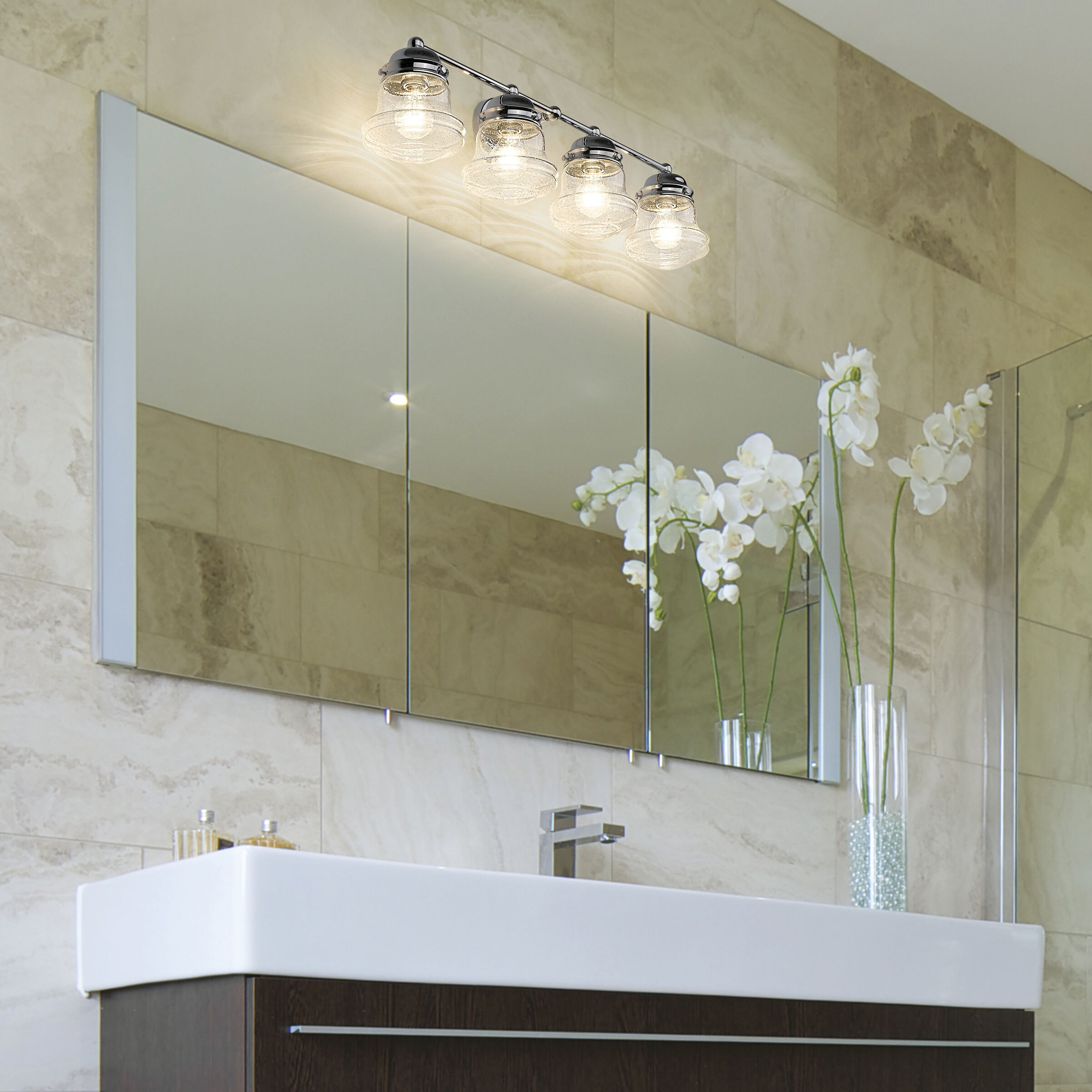 Vaughn 4 Light 31.5 inch Chrome Vanity Wall Light