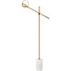 Orson 71 inch 7.00 watt Satin Brass with White Floor Lamp Portable Light