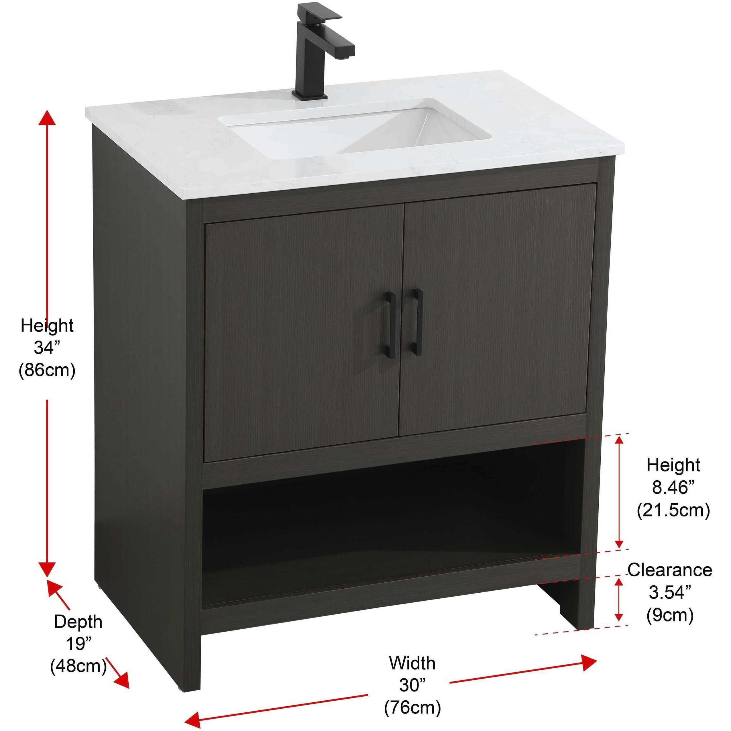 Ira 30 X 34 inch Mocha Brown Bathroom Vanity Cabinet