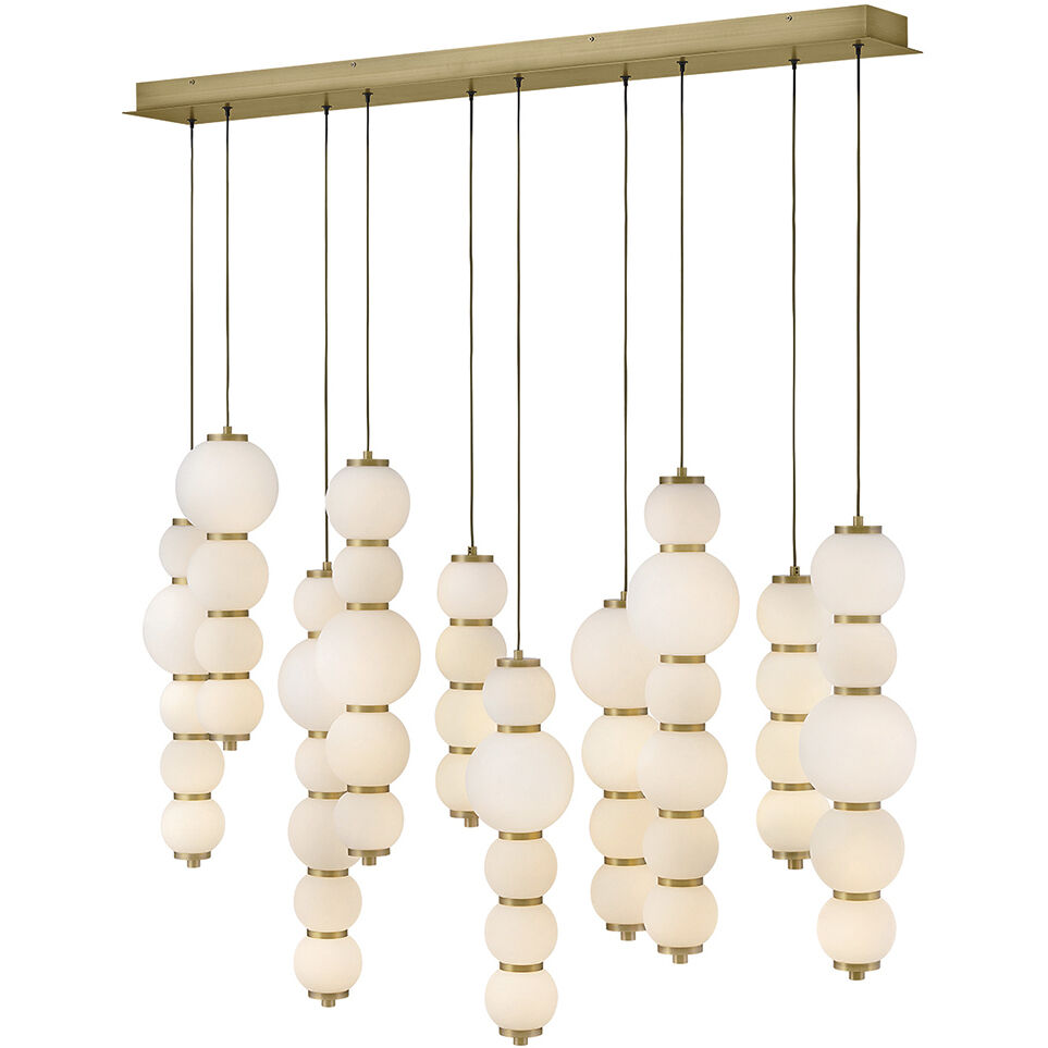 Lisa McDennon Trigo LED 52 inch Lacquered Brass Linear Pendant Ceiling Light