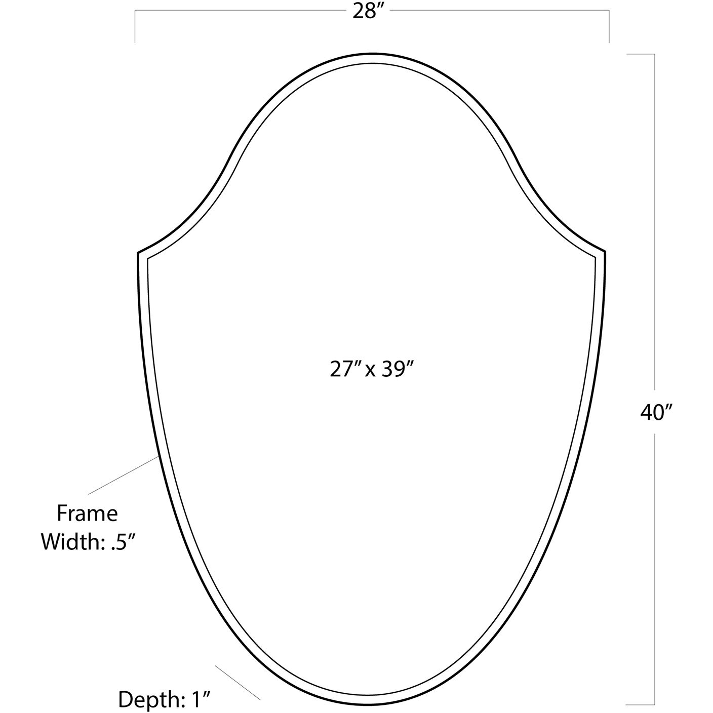 Crest 40 X 28 inch Steel Mirror